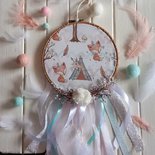 SoulQool Acchiappasogni con luci a LED, fatto a mano, con piume, luna e nappa, acchiappasogni da appendere alla parete, decorazione per la casa, per bambini, ragazze, adulti, camera da letto, regalo