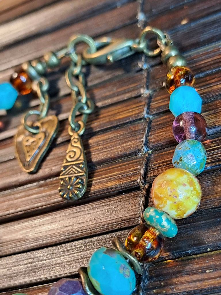 Bracciale Donna Con Pietre Dure Naturali (Labradorite, Onice, Tormalina) E Perla D'Acqua Dolce - COAI