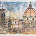 Disegno di Firenze con tecnica ad acquerello
