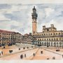 Disegno di Siena con tecnica ad acquerello