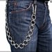 Catena per pantaloni e jeans, anelli spessi + anelli ovali, colore argento - 55 cm. catena portachiavi, catena regalo