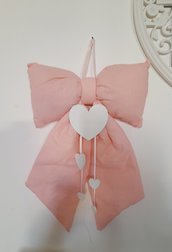 Fiocco 🎀  Nascita imbottito rosa o celeste cuore personalizzato 