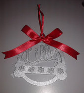 Pallina di Natale per gli amici a 4 zampe in legno con nome e decorazioni 
