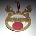 Pallina di Natale “Testa di renna” in legno personalizzata – Taglio laser 