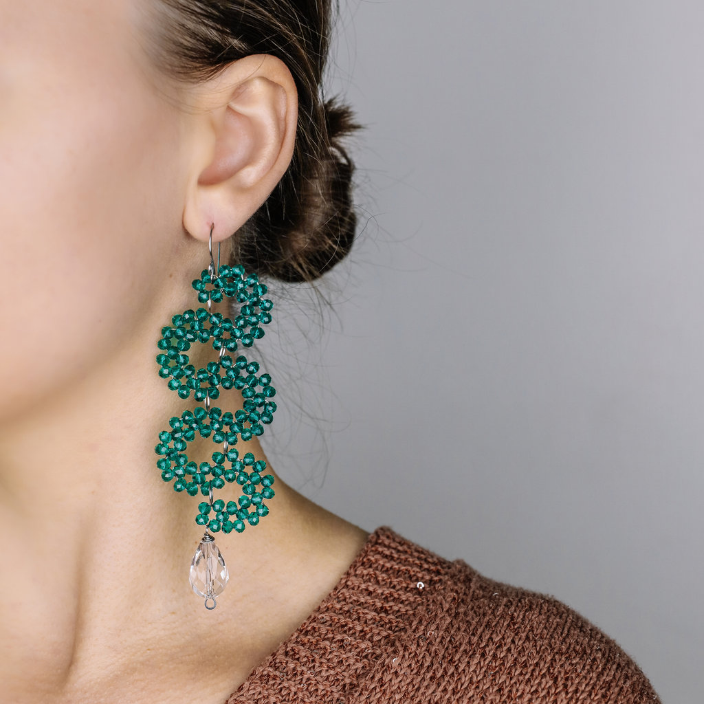 Set 6 Orecchini A Cerchio Donna, Placcato Oro 14K E Zirconia Verde, Ipoallergenici In Acciaio Inox – Gioielli Eleganti