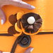 Pochette MADE IN ITALY  in feltro arncione e marrone con fiori e bottone