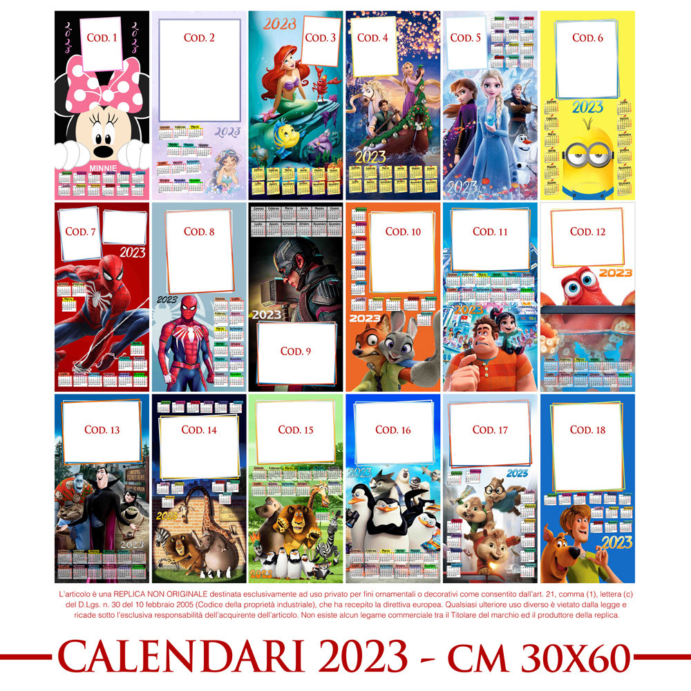 PV Grafik Calendario Bambini Personalizzato con Foto,Regalo Nonni,Regalo  Madrina, Calendario Personalizzato con Foto 2023,Scatola Inclusa,  Calendario
