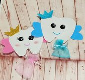 Denti dentini fatina  Idea bambini azzurro rosa 