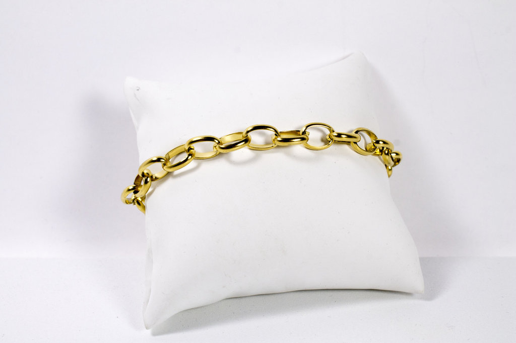 Dainty Bracciale Donna Oro 14K Stratificato - Catena Ovale Con Perla E Tartaruga Regolabile