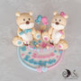 Cake topper  battesimo orsetti gemelli bimbo e bimba con nome