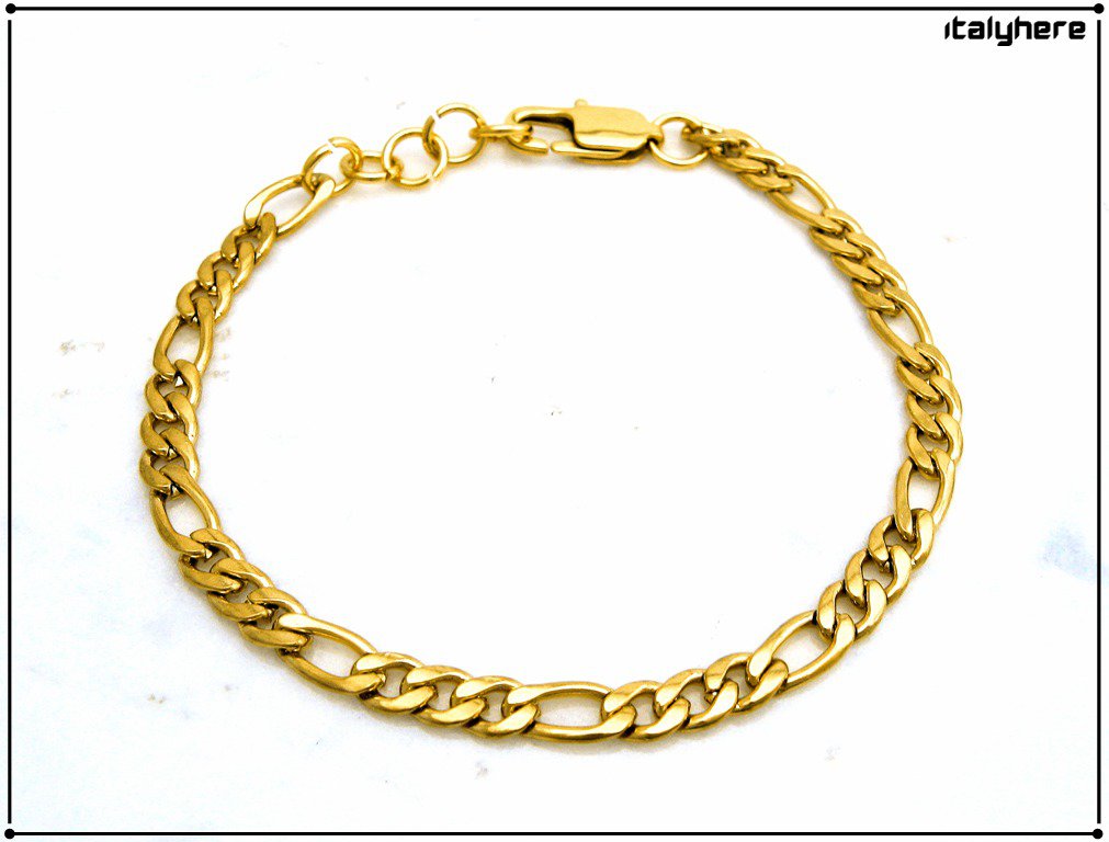 K25 Uomo Bracciale Collana Maglia Grumetta 16 MM Larghezza 21,5 CM