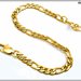Bracciale unisex, catena in acciaio inox, modello figaro piatta, colore oro, larga mm.4,5, fantastica idea regalo