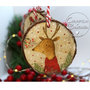 Addobbo natalizio in legno con decoupage renna 