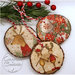 Addobbo natalizio in legno con decoupage coppia di renne