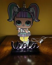 SoftLight "LoL" - Lampada in legno dipinta a mano