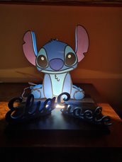 SoftLight "Stitch" - Lampada in legno dipinta a mano