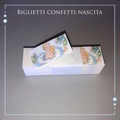 Bigliettini bomboniere Nascita/Battesimo “bambino con orsetto” – Conf. da n. 100 