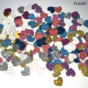 Cuoricini fustellati in gomma crepla glitter cm. 1,5 – conf. da n. 100 pz 