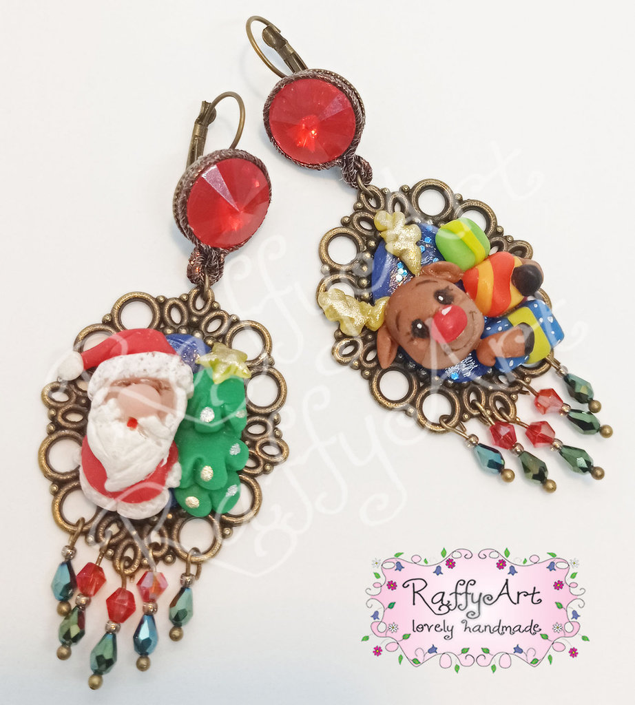 orecchini a fora di renna in acrilico da donna, regalo di Natale, grazioso design natalizio con