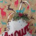 Decorazioni palline albero di Natale o segnaposto a forma di stella e albero con scritta auguri