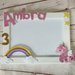 Cornice unicorno glitter compleanno bimba arcobaleno 