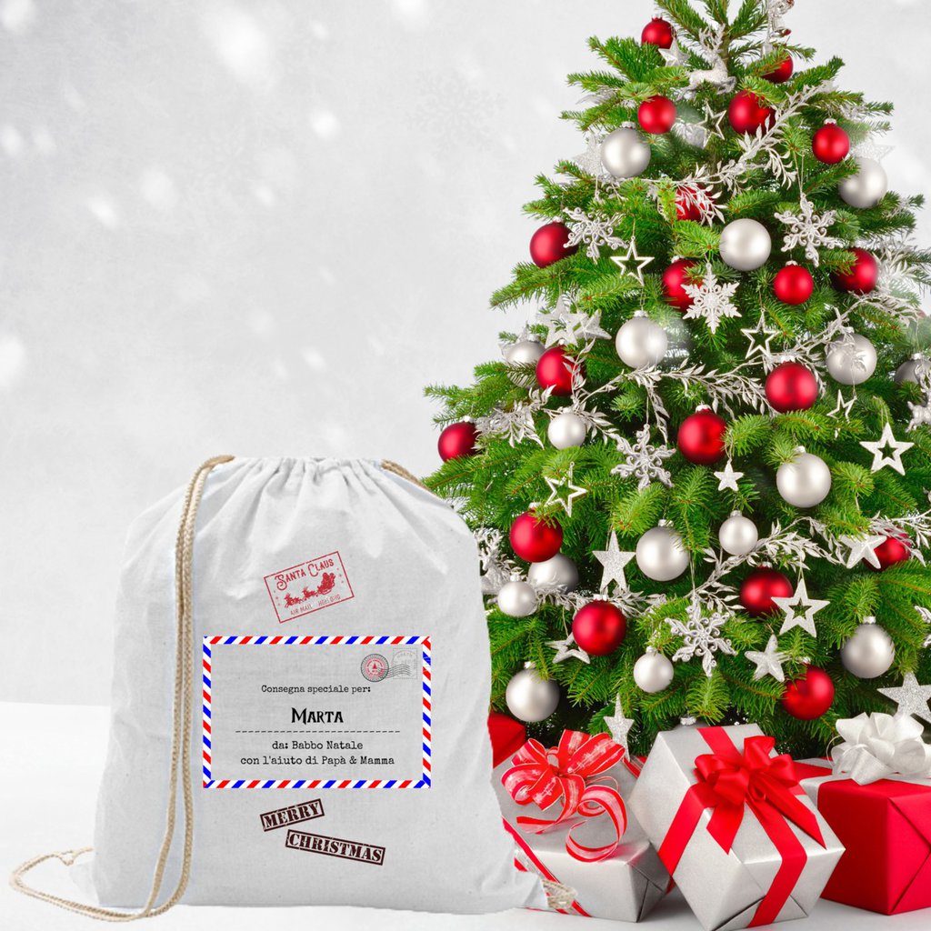 EraSpooky Sacco Di Babbo Natale In Tessuto Rosso – Capiente, Riutilizzabile, Per Regali Di Natale