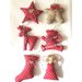 4 addobbi natalizi stella guanti albero cuore colori tessuto a richiesta 