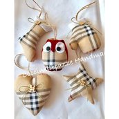 5 addobbi natalizi stella guanti albero gingerbread cuore colori tessuto a richiesta 