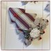 Alberello natalizio in cotone a righe bordeaux e beige