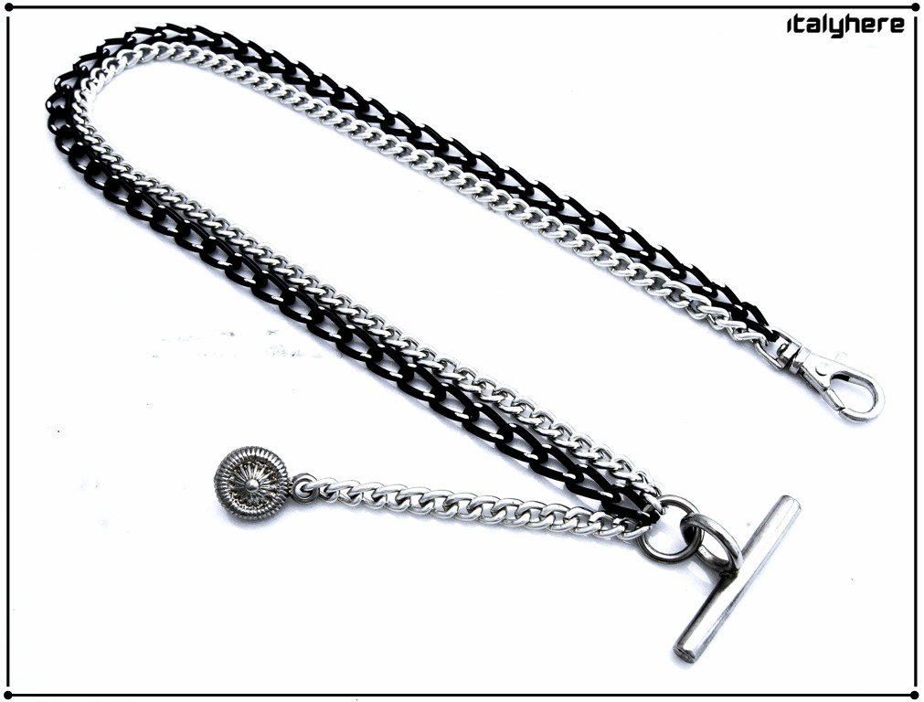 Albert Chain - Orologio Da Tasca Con Catena A T, Ciondolo Bussola E Albero Della Vita - Accessorio Uomo Vintage In Argento - Regalo San Valentino O Compleanno