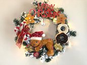NATALE - ghirlanda luminosa gingerbread e scritta Merry Chistmas