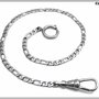 Catena per orologio da tasca / maglia Figaro / acciaio inox / cm.35 attacco con moschettone