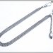 Catena per orologio da tasca, modello gurmette diamantata, acciaio inossidabile, doppia catena con ciondolo, attacco con moschettone, cm. 35