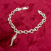 Argento 925 bracciale ovale con cornetto