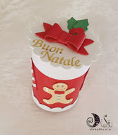 scatola natalizia porta mini pandoro/panettone cioccolatini biscotti di natale e piccoli regali personalizzabile