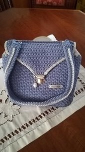 Borsa uncinetto azzurra