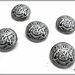 Bottone in metallo - stemma araldico con leoni, attaccatura con gambo - lineato 40 (mm.25)
