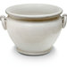 Porta vaso in ceramica di Castelli bianco con manici. diametro cm 37 altezza cm 26