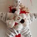 Stella di Natale, midollino bianco, boccioli in tessuto, decorazioni natalizie
