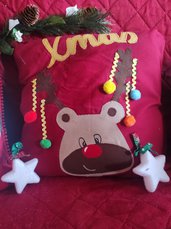 Cuscino natalizio con renna 