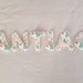 Cake topper Animaletti Lettere bianche a pois azzurri con tartaruga personalizzabile 8 lettere 