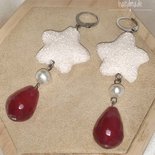 Orecchino lungo con microcristalli rosa - Mya Accessories