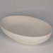 Ciotola ciotolino ovale in terracotta bianca cm 15x10x3,5