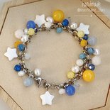 Bracciale Elastico Con Perline Di Quarzo Verde 20mm – Luminoso Al Buio – Fatto A Mano