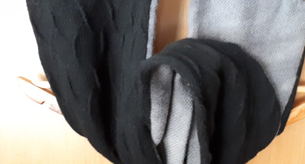 Had Scarfs Sciarpa Unisex Adulto Mod. HA120-0829 – Elasticizzata E Termoregolatrice, Colore Nero/Grigio, Taglia Unica (53-62 Cm)