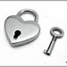 Lucchetto cuore, 39 mm. colore argento, idea regalo