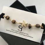 Bracciale Portafortuna Yongxu In Acciaio Con Occhio Di Tigre E Agata Arcobaleno – Regolabile Unisex – Idea Regalo