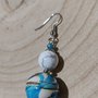 Orecchini stile siciliano perle in ceramica,  ceramica di Caltagirone aulite e apatite