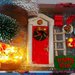 Set con porta di Natale più accessori, babbo natale, fairy door, fairy house in fimo 