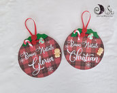 palline con nome tartan Le Medaglie natalizie addobbo albero di natale personalizzabile 